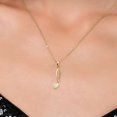 thumbnail image 3 of Gem Stone King 18K Yellow Gold Plated Silver Musical Eighth Note Pendant Necklace with Chain Cabochon Ethiopian Opal Moissanite (0.36 Cttw), 3 of 6