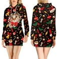 thumbnail image 6 of KOMOO Women Christmas Hooded Dress 3D Cat Christmas Long Sleeve Drawstring T-shirt Dress Xmas Hoodie Short Skirt, 6 of 6