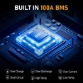 thumbnail image 4 of GrnOas.E 12V 100Ah LiFePO4 Lithium Battery Group 31 with Low-Temp Cut Off, 100A BMS, 15000+ Cycles for Solar, RV, Marine, 4 of 9