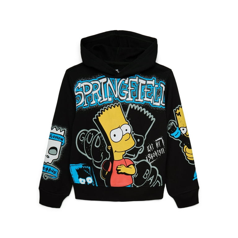 Bart Simpson Boys Graphic Hoodie and Joggers Set, 2-Piece Bart Simpson Boys Graphic Hoodie and Joggers Set, 2-Piece