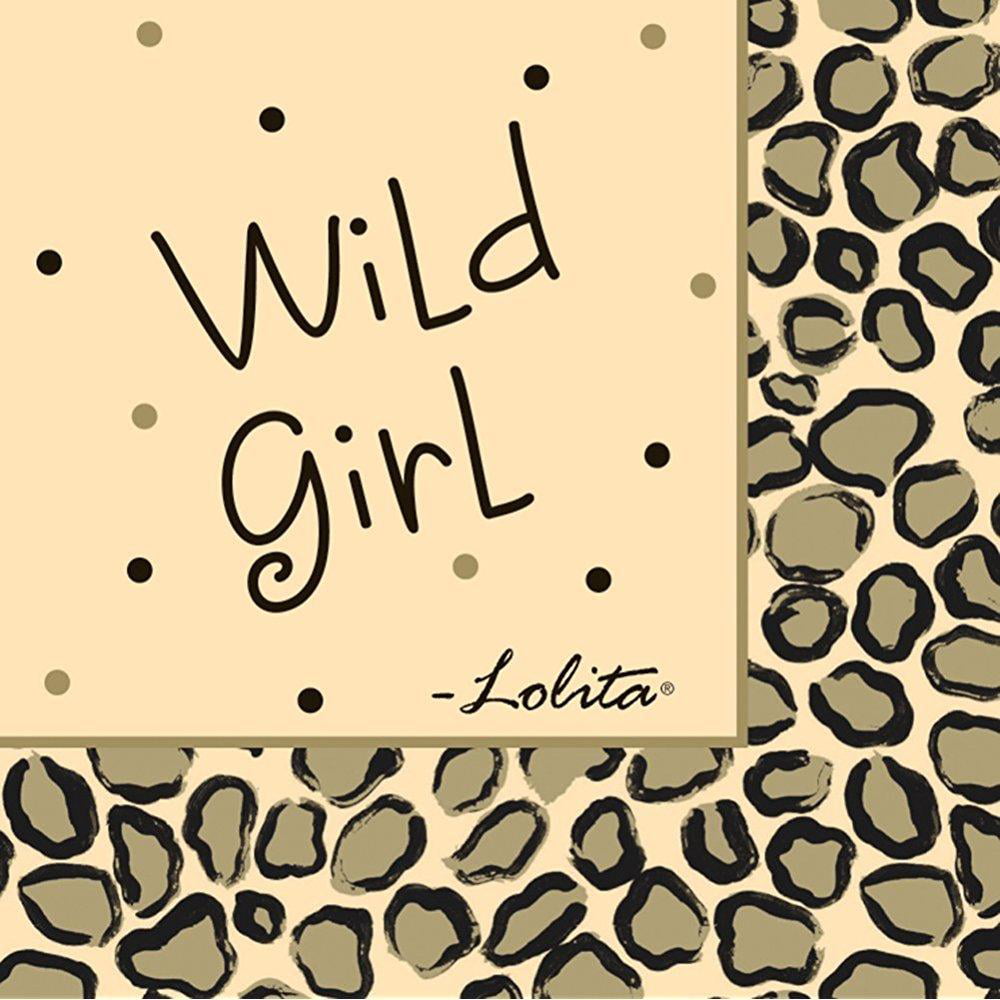 CR Gibson Lolita Paper Cocktail Napkins Wild Child Package of 20 