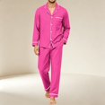 thumbnail image 4 of Mens Pajamas Set Long Sleeve Button Down Loungewear Soft Relaxed Fit Mens Sleepwear Night Pjs Sets with Pockets, 4 of 6