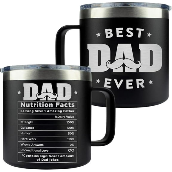 Father Day Gifts for Dad, Best Dad Ever Tumbler 14Oz, Father Day Gifts from Son Kids and Daughter, Best Daddy Ever Coffee Travel Mug Cup, Gift Presents Ideas for Daddy, Papa Travel Mug