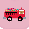 thumbnail image 4 of Inktastic Valentine Fire Truck Heart Bear Boys or Girls Baby Bib, 4 of 4