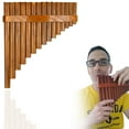 thumbnail image 1 of 15 Pipe G Key Pan Flute with Binding Rings Folk Wind Instrument for Enchanting Melodies Ready to Play for Beginners & Pros Left & Right Handed Musicians Maintenance Free Decorative Hanging Pieces, 1 of 8
