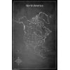 Chalk Map - North America Wall Poster, 14.725" x 22.375"