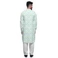 thumbnail image 3 of Atasi Kurta-Pyjama Pathani Indien pour Hommes Robe de Fête Ensemble de Kurta-Pyjama pour Hommes Bleu Sarcelle, 3 of 5
