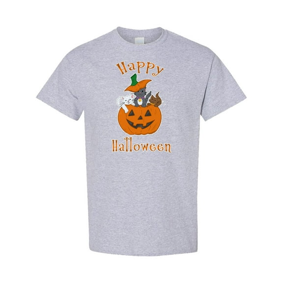 Inktastic Happy Halloween Kittens in Pumpkin T-Shirt