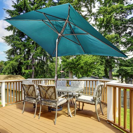 Abba Patio 6 6 X 9 8 Feet Rectangular Outdoor Market Patio Table Umbrella Green Walmart Canada