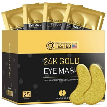 24k Gold Under Eye Patches (25 Pairs), eye mask, Collagen Skin Care Products, Eye Patches for Puffy Eyes, eye masks for dark circles and puffiness