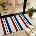 thumbnail image 2 of JML Non-Slip MicrofiberFabric & Rubber Doormat - Soft Entryway Rug for Home/Office (16"x24") - Easy Clean Door Mat for Indoor/Outdoor Use, Red And Navy Stripes, 2 of 6