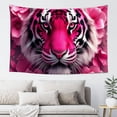 thumbnail image 5 of RKSupls Tapestry Wall Hanging Art, Bold Pink Floral Tiger Hibiscus Exotic Tapestry Decoration for Daily Bedroom, Dorm, Living Room, Apartment Hallway Home Decor, 5 of 5