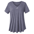 thumbnail image 3 of a.Jesdani Women's Plus Size Short Sleeve Henley Shirt V Neck Floral Blouses Tunic Tops for Women m-4x, 3 of 8