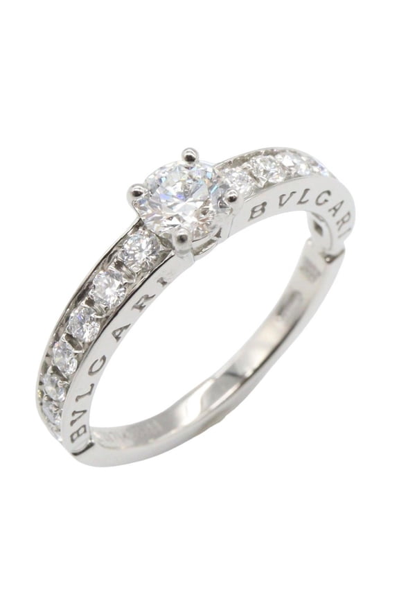 Pre-Owned BVLGARI diamond ring, platinum (Pt950), women's silver/clear tone.