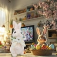 thumbnail image 6 of Vacemry under $5 Moss Flocked Bunny, Flocked Standing Rabbit Sculpture, Spring Garden Patio Tabletop Decoration, Easter Holiday Party Favors for Home Centerpiece Shelf Display, 6 of 6