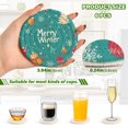 thumbnail image 3 of Haosy Set of 6 Drink Woven Coaster with Holder Heat Resistant Non-Slip Bar Coasters 4 Inches Cartoon Santa Claus Snowflakes Gifts, 3 of 7