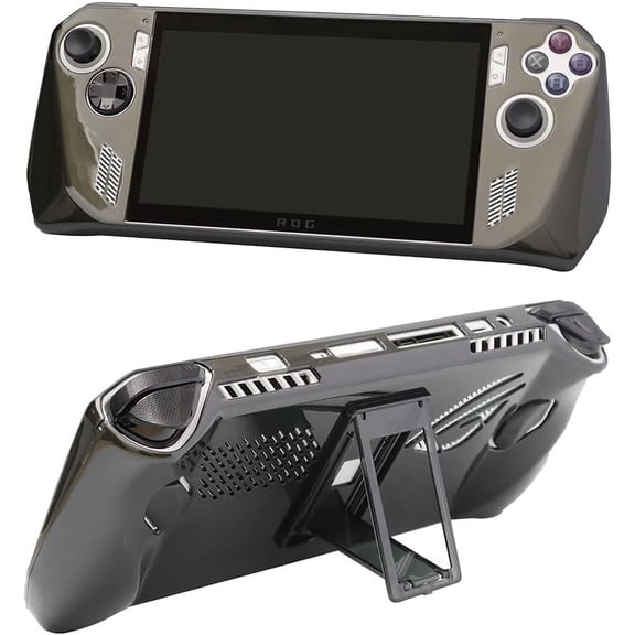 elitegadget Case for ASUS ROG Ally RC71L - Transparent Clear Hard Plastic Shell Protective Kickstand Case Cover for ASUS ROG Ally 7" inch (2023) (Transparent Black)