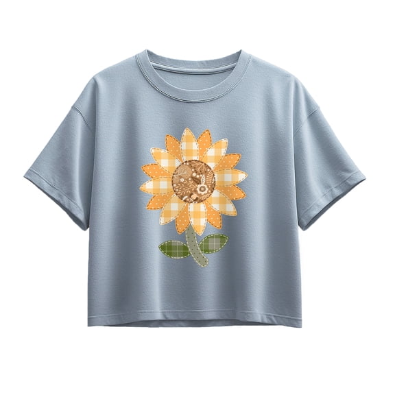 Instant Message - Sunflower Patch Short Sleeve Boxy Graphic T-Shirt