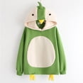 thumbnail image 4 of Casual Loose Color Block Long Sleeve Cute Cartoon Chick Hooded Sweatshirt (Green M ), 4 of 7