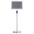 thumbnail image 1 of Unique Bargains Adjustable Poster Sign Stand Sign Holder Stands with Base A4 Frame Floor Standing Straight Corner, Silver, 1 of 6