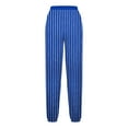 thumbnail image 4 of Women's Stripe Pants Elastic Waist Dreawstring Trousers Casual Jogger with Pockets Blue L, 4 of 5