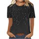 thumbnail image 1 of Blusas para las Mujeres Casual Impreso Cuello Redondo Manga Corta Camiseta Top, Tops Cortos para las Mujeres Primavera Verano, 1 of 8