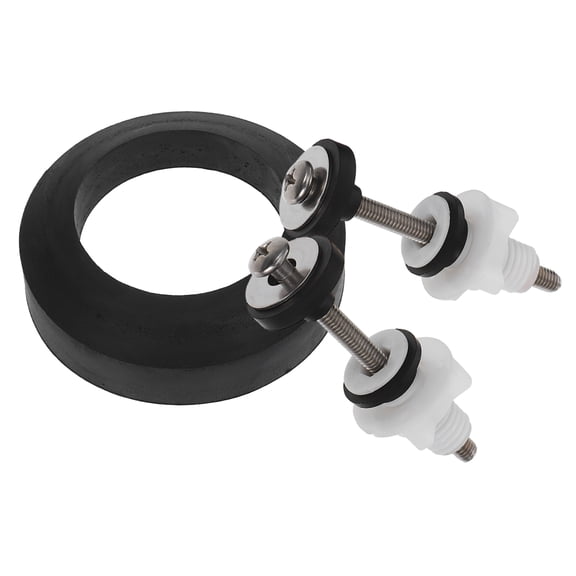 WASHWEPE Toilet Tank Gasket Rubber Black Universal Fit Leakproof Easy Install 1Set