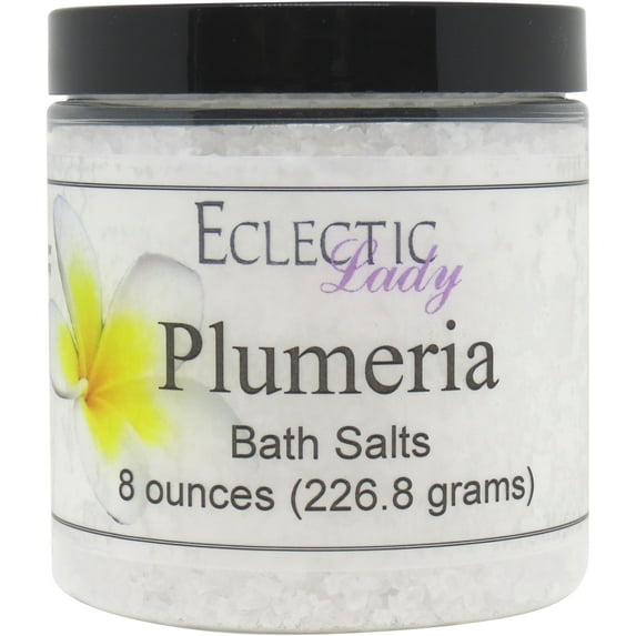 Plumeria Bath Salts by Eclectic Lady, 8 ounces