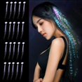 thumbnail image 4 of 120 Piezas Flash de Fibra Pasadores para El Cabello Trenzas para El Cabello Suministros para Fiestas Rave Hugo Ilumina la trenza de pelo intermitente, 4 of 10