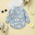 thumbnail image 5 of WUANDIXFA Girl Romper Outfit Long Sleeve Baby Girl Clothes Jumpsuit for Baby One Piece Romper Light Blue,12-18 Months, 5 of 9