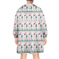 thumbnail image 2 of Wearable Oversized Blanket,White Christmas Deer and Tree Pattern Wearable Blanket Hoodie for Adults,Cozy Hooded Blankets with Super Pockets,Super Warm Fuzzy Pullover for Women & Men, 2 of 6