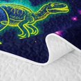 thumbnail image 5 of Manfei Neon Dinosaur Wildlife Twin Quilt Set,Gothic Cloud Stars Twin Coverlet Set,Blue Pink,2pcs,1 Bedspread and 1 Pillowcase, 5 of 7