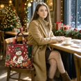 thumbnail image 4 of Christmas Quilted Tote Bag for Women, Large Reusable Shopping Bag, Holiday Print Shoulder Handbag, Grocery Travel Gift Tote Purse, 4 of 6