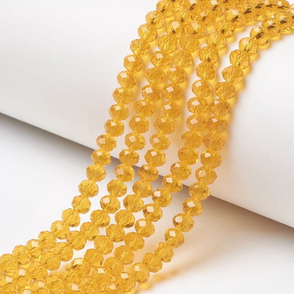 Glass Beads Strands Faceted Rondelle Orange 2.9~3.3x2mm Hole: 0.8mm about 145~150pcs/strand 34~35cm