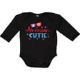 thumbnail image 3 of Inktastic 4th of July American Cutie Red and Blue Stars and Hearts Boys or Girls Long Sleeve Baby Bodysuit, 3 of 5
