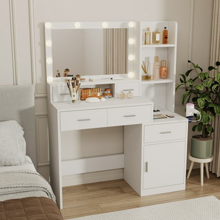 long dressing table with drawers Dressing Table with Mirror Storage Cabinet with Drawers, Dressing Table with for Bedroom