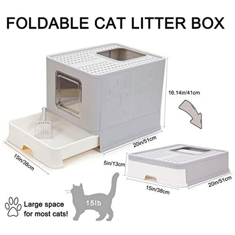 BESTHUA Enclosed Cat Litter Box Semi-Enclosed Sifting Litter Box With High  Sides Detachable Shallow Cat Toilet Prevents Urine and Litter Leakage  Assembly Free Easy to Clean Stylish Litter Box great 
