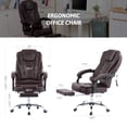 thumbnail image 2 of Bestco Reclining Home Office Desk Chair with Footrest Massage Adjustable Height Brown, 2 of 12
