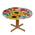 thumbnail image 3 of ARISTURING Table Cloth Cover Flower Pattern, Elastic Edge,Dining Table Round Tables Decoration,Multicolor,Round Tables White, 3 of 7