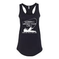 thumbnail image 2 of Missed Your Call Fishing Line Joke Fishing Ladies Racerback Tank Top, Black, Small, 2 of 3