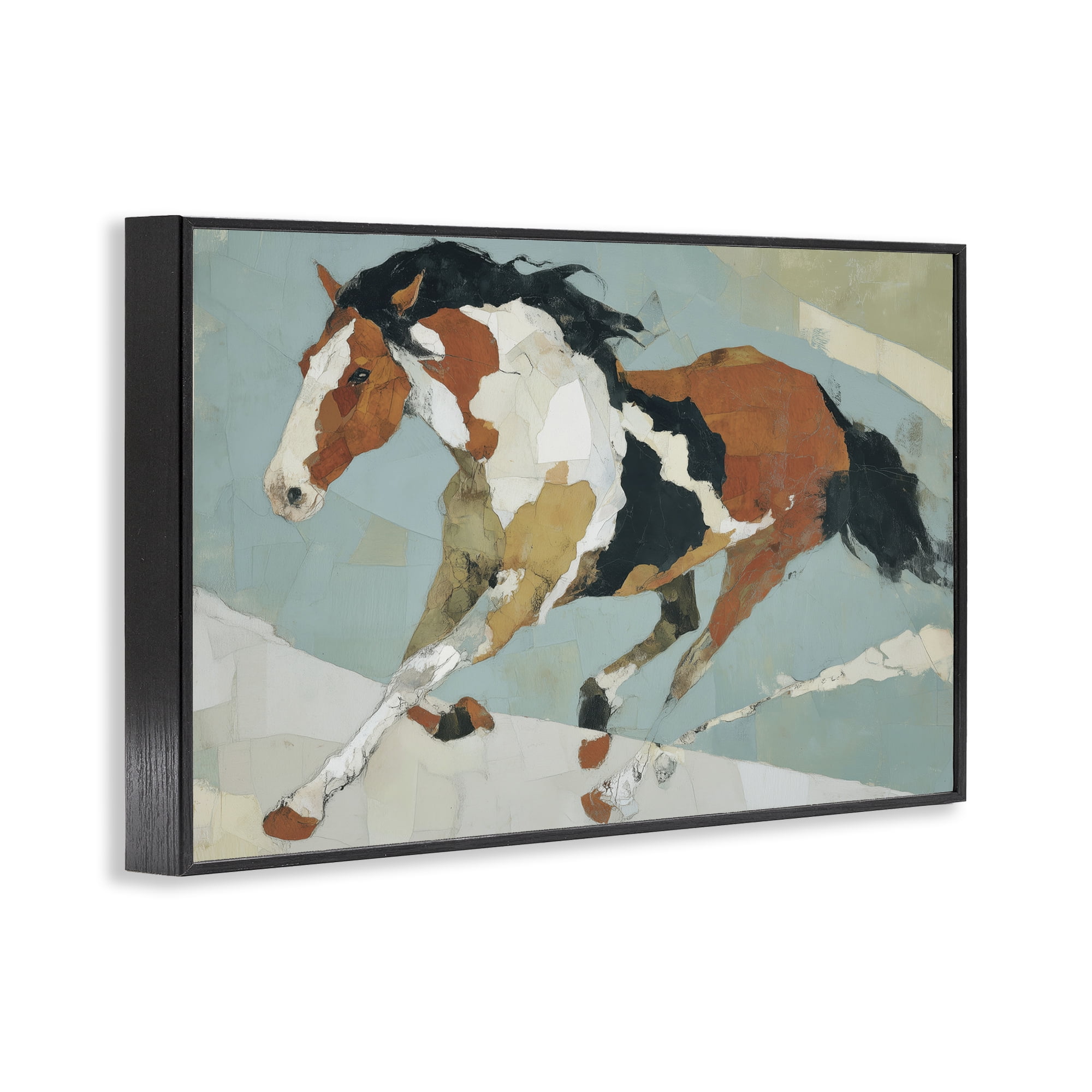 Stupell Industries Paint Horse in Motion Black Framed Giclee Art, design by Chromatic Storm Studio