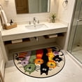 thumbnail image 4 of Half Door Mat 40x60 cm Low Profile Entrance Rug, Absorbent Washable Polyester Doormat, Multicolor Outdoor Indoor Anti-Slip Mat for Front Door, Kitchen Bathroom, 4 of 6