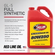 Red Line 58605 80W250 GL-5 Full Synthetic Gear Oil for Hypoid Limited Slip Differentials - 1 Gallon