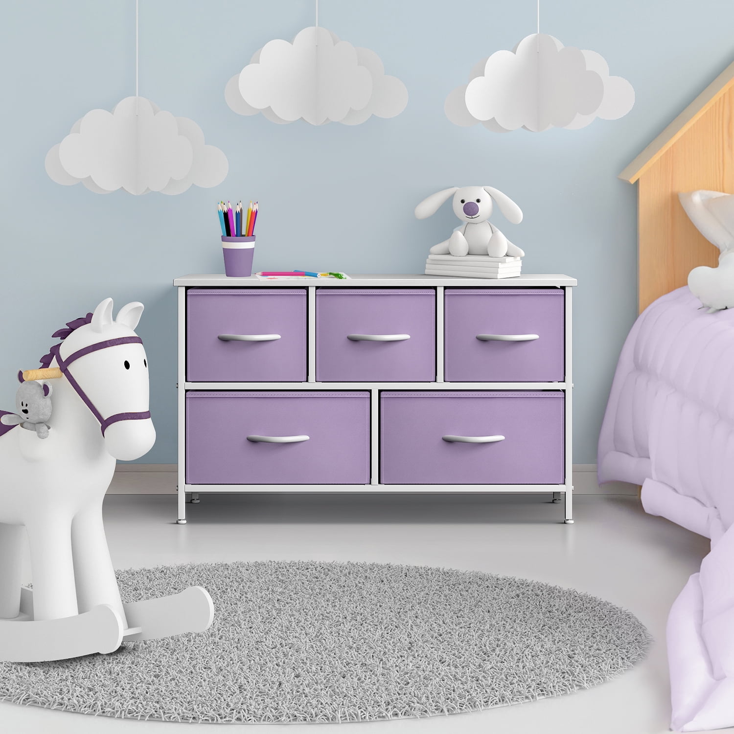 Sorbus 5-Drawer Dresser, Medium-Density Fibreboard