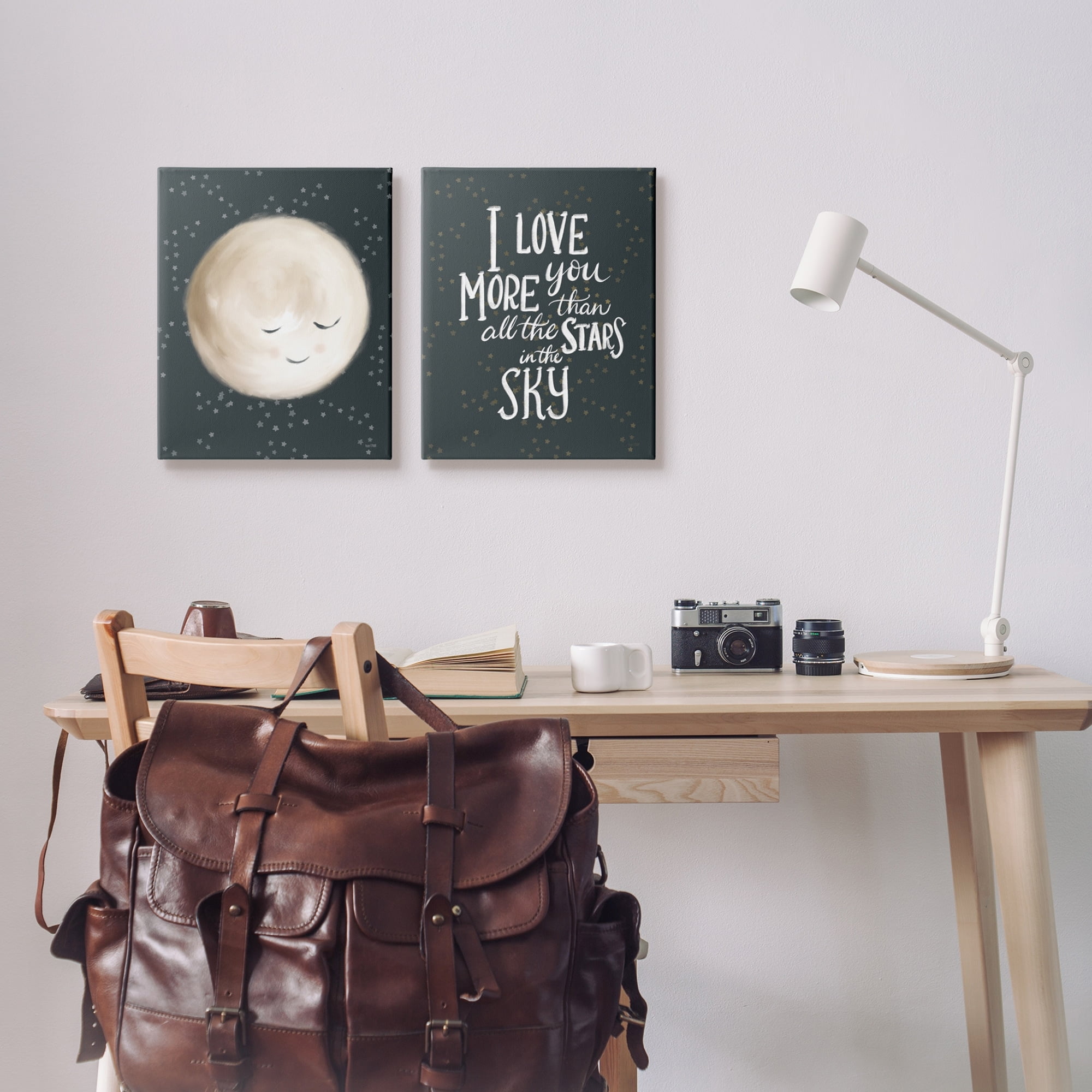 Stupell Industries Cute Moon Starry Night Sky I Love You Phrase , 16 x 20, Design by House Fenway