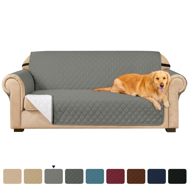 Subrtex Housse de Canapé Extensible 1 Pce Matelassée Réversible avec Sangles Élastiques Antidérapantes Housse de Canapé Lavable pour Animaux
