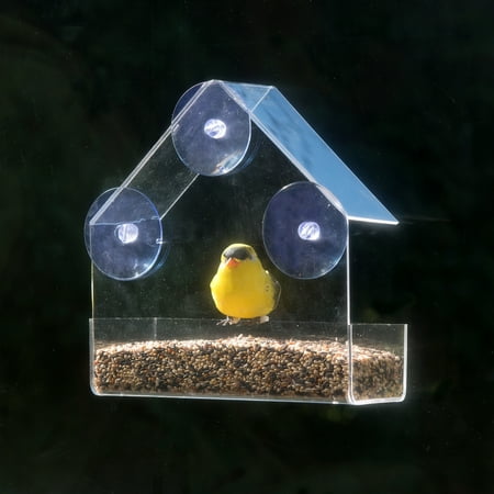 Window Alert Bird - Evelots Clear Acrylic Window Bird Feeder, Strong All Weather Suction Cups