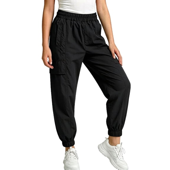 KyCheLot Boys and Girls Pants Solid Color Elastic Waist Cargo Pants with Pocket Kids Comfy Workout Joggers