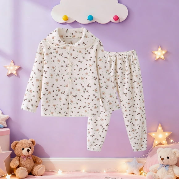 Cowsor Cute Kids Clothes Long Sleeve Print Sweatshirt Top and Pants Set Toddler Loungewear