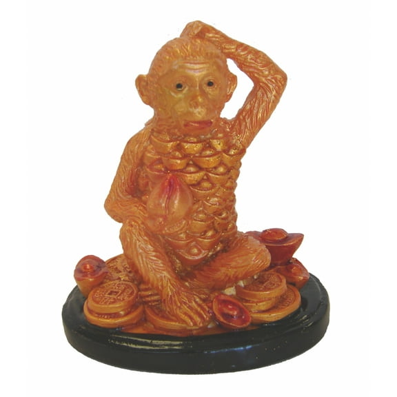 Orange Base Colorful Chinese Zodiac Monkey Statue